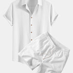 Ensemble Améline — chemise texturée froissée & short texturé froissé à cordon