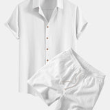 Ensemble Améline — chemise texturée froissée & short texturé froissé à cordon