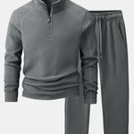 Ensemble — sweat polaire à col zippé & pantalon polaire à jambe droite