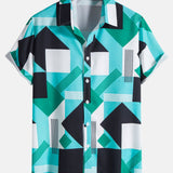 Ensemble Capucine — chemise à imprimé rayé color block & short de bain