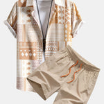 Ensemble — chemise patchwork à imprimé géométrique tribal & short de bain