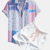 Ensemble — chemise à imprimé floral paisley & short de bain