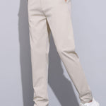 Ensemble — polo en maille torsadée & pantalon à jambe droite et taille élastique