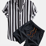 Ensemble Améline — chemise à larges rayures & short de bain