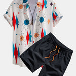 Ensemble — chemise à imprimé géométrique atomique & short de bain