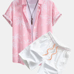 Ensemble — chemise à imprimé palmiers tropical & short de bain à cordon