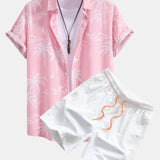 Ensemble — chemise à imprimé palmiers tropical & short de bain à cordon