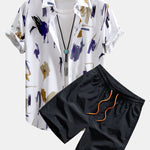 Ensemble — chemise à imprimé coups de pinceau & short de bain