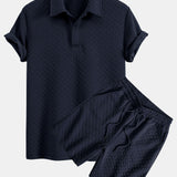 Ensemble — polo jacquard géométrique & short jacquard géométrique