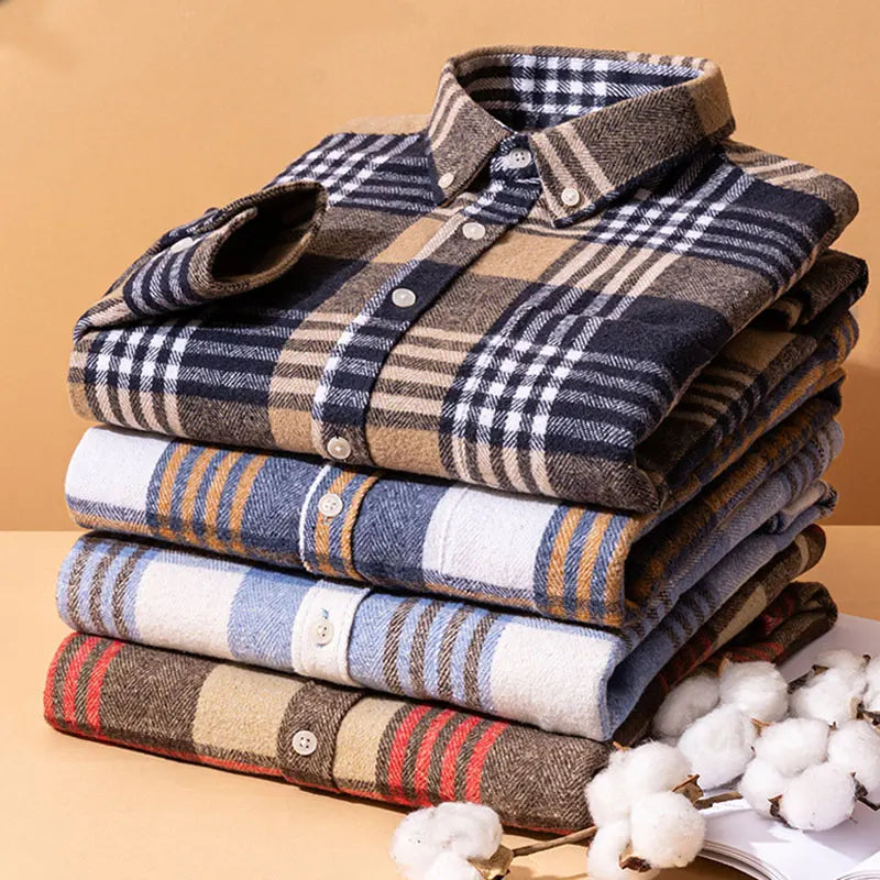 BRUSHED FLANNEL SHIRT FOR MEN