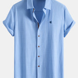 Capucine — Chemise boutonnée en lin à manches courtes