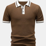 Ensemble — polo en maille à bordure contrastante & pantalon fuselé coupe slim