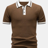 Ensemble — polo en maille à bordure contrastante & pantalon fuselé coupe slim