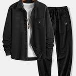 Ensemble — chemise gaufrée & pantalon de jogging