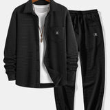Ensemble — chemise gaufrée & pantalon de jogging