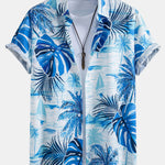 Ensemble — chemise à imprimé feuilles tropicales & short de bain à cordon