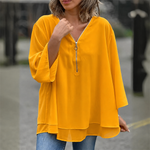 Marion | Blouse à double ourlet et col zippé
