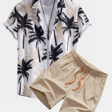 Ensemble Apolline — chemise à imprimé palmiers & short de bain