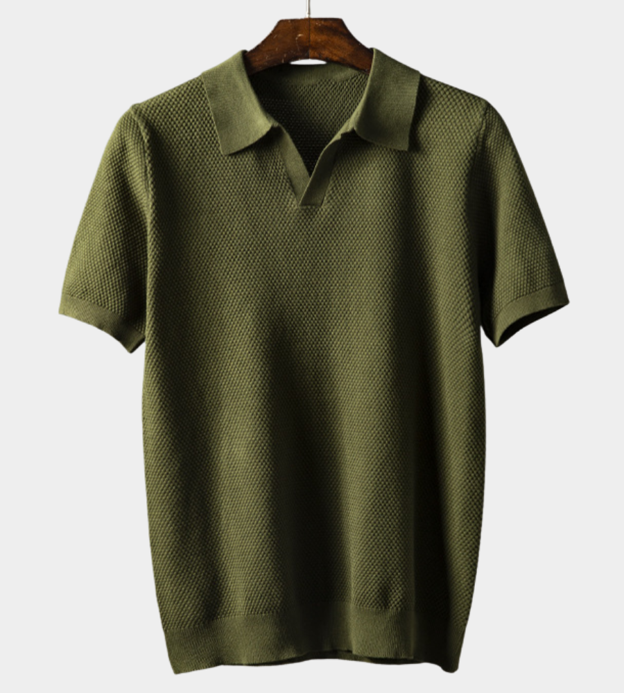 Elijah | Textured knit polo shirt