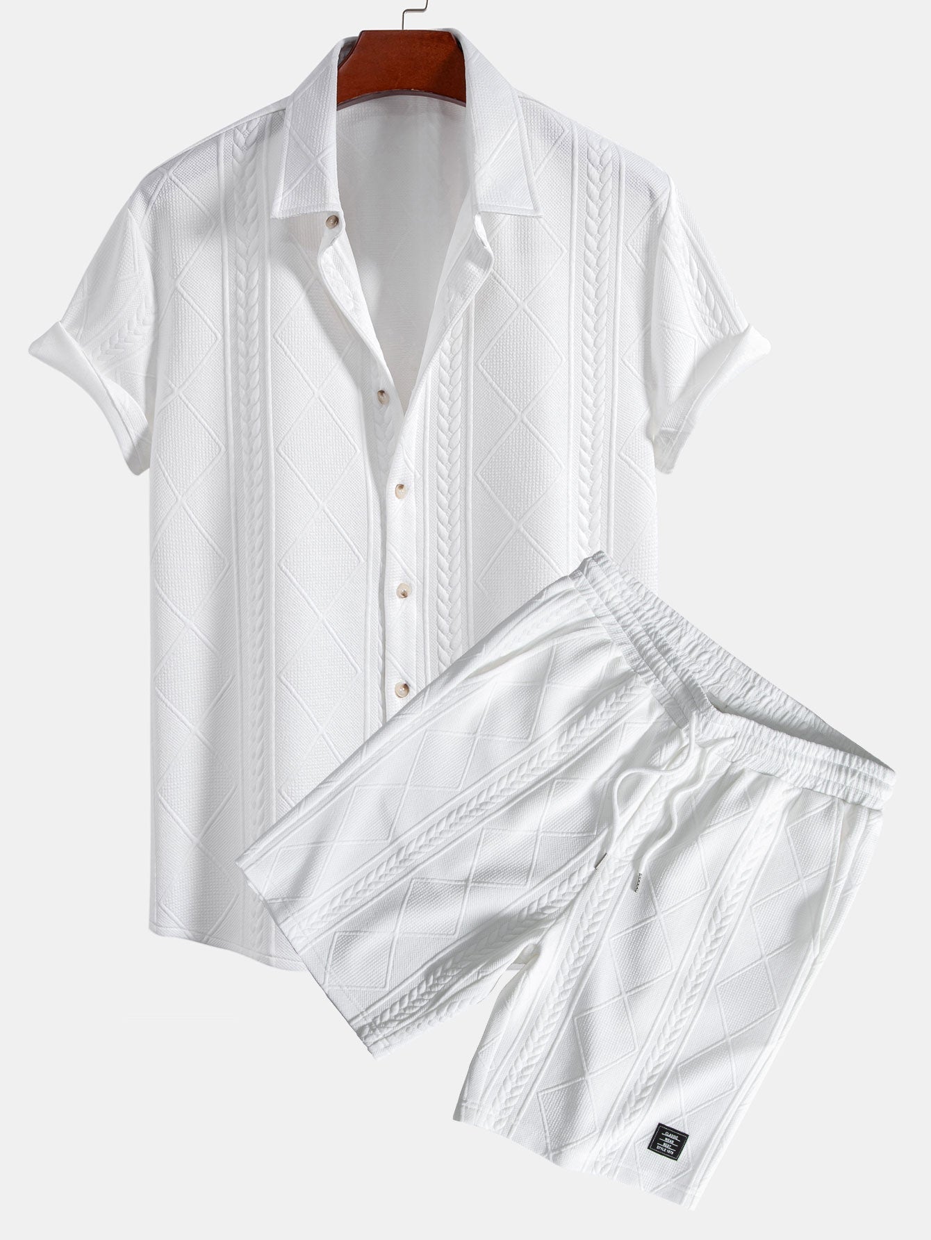 Ensemble — chemise jacquard géométrique & short