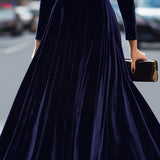 Julie — Robe Midi à Manches Longues Bleu Marine