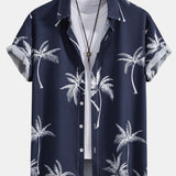 Ensemble — chemise à imprimé palmiers & short à cordon en lin et coton