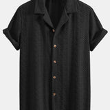 Ensemble — chemise cubaine jacquard à damier floral & short à cordon en lin et coton