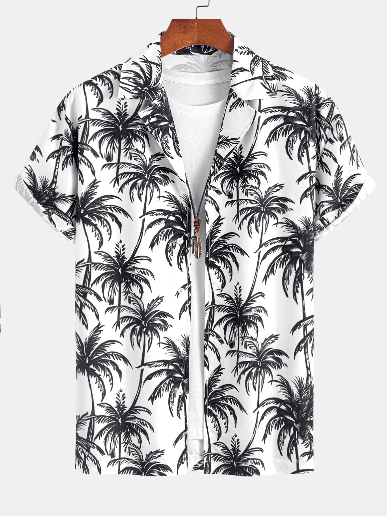 Ensemble — chemise à imprimé palmiers coupe décontractée & short de bain à imprimé palmiers