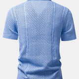 Ensemble — chemise en maille ajourée & pantalon en lin à jambe droite