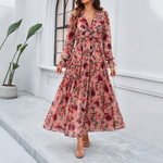 Lydie | Robe élégante à motif fleuri