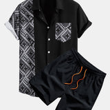 Ensemble Améline — chemise patchwork à imprimé paisley & short de bain