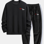 Ensemble — sweat à col rond coupe décontractée à imprimé rayé Paris & pantalon de jogging