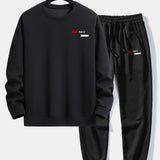 Ensemble — sweat à col rond coupe décontractée à imprimé rayé Paris & pantalon de jogging