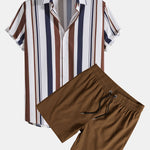 Ensemble Améline — chemise à rayures colorées & short de bain