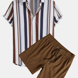 Ensemble Améline — chemise à rayures colorées & short de bain