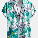 Ensemble Capucine — chemise à imprimé fleurs et plantes & short de bain