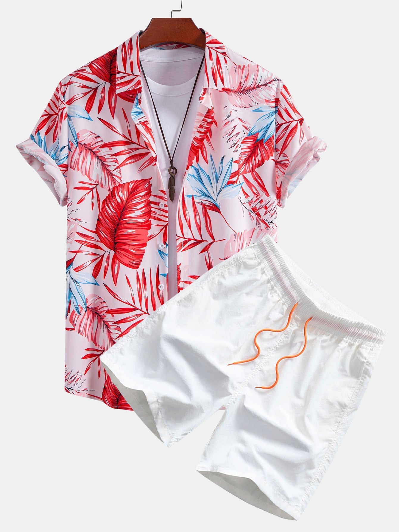 Ensemble Capucine — chemise à imprimé tropical & short de bain