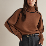 Thérèse | Pull à col roulé et liseré contrasté