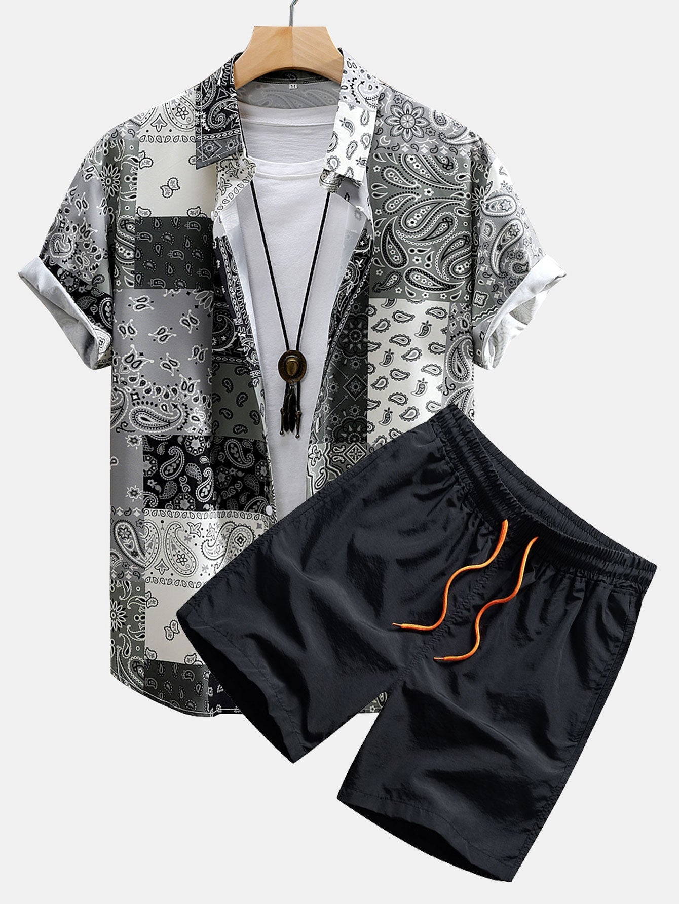 Ensemble Améline — chemise à imprimé paisley & short de bain
