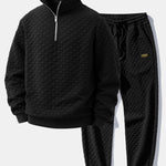 Ensemble — sweat jacquard à damier et col zippé & pantalon de jogging