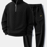 Ensemble — sweat jacquard à damier et col zippé & pantalon de jogging