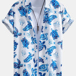 Ensemble — chemise à imprimé tortues & short de bain rayé