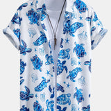 Ensemble — chemise à imprimé tortues & short de bain rayé