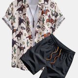 Ensemble — chemise à imprimé western & short de bain à cordon