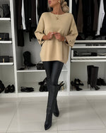 Gisèle | Pull à encolure bateau et boutons décoratifs