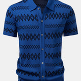 Ensemble Capucine — chemise en maille géométrique & pantalon fuselé coupe slim
