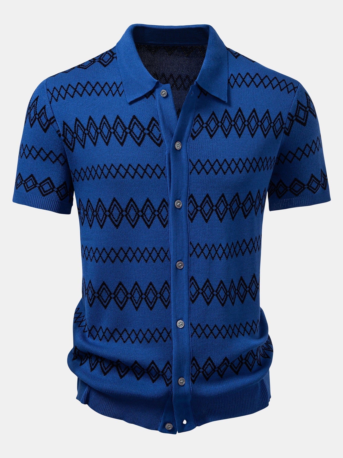 Ensemble Capucine — chemise en maille géométrique & pantalon fuselé coupe slim