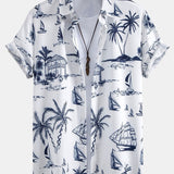 Ensemble — chemise à imprimé nautique & short de bain à imprimé rayé