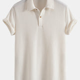 Ensemble — polo gaufré à manches courtes & short gaufré en maille à cordon