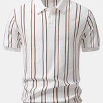 Ensemble — polo en maille rayée & pantalon fuselé coupe slim